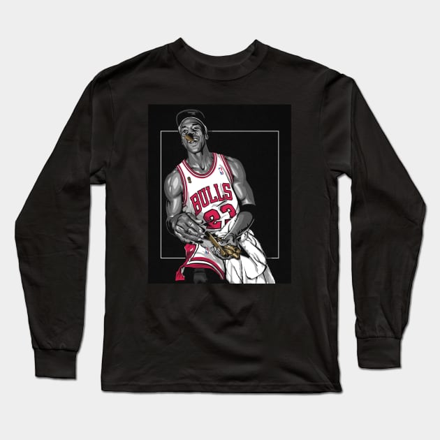 BASKETBALLART - MJ23 THREEPET Long Sleeve T-Shirt by JORDAN-ART23